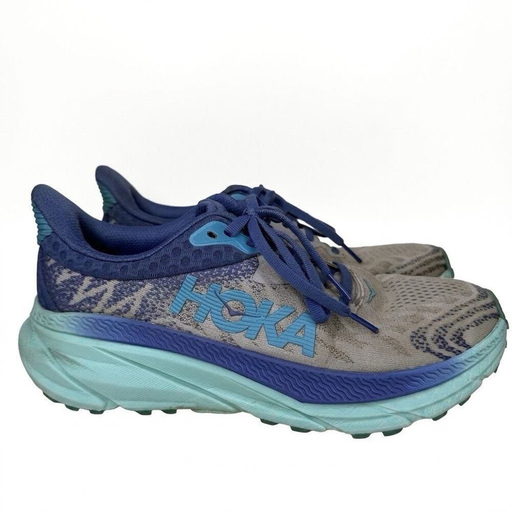 Hoka Challenger ATR 7 Shoes Womens 7.5 Blue Purple Running Hiking Trail Sneakers